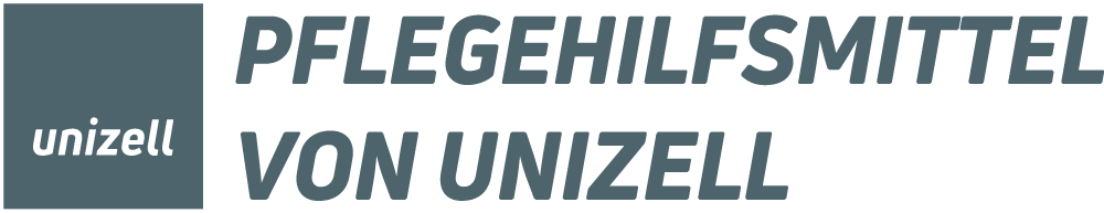 Logo Pflegehilfsmittel von unizell auf transparentem Hintergrund